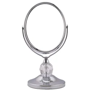 Cermin Rias Meja Mewah untuk Kamar Mandi, Cermin Rias Meja Mewah, Cermin Rias Bundar Oval, Cermin Rias 2x Pembesar