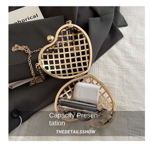 新しいファッションラインストーンハンドルハンドバッグ女性用金属クロスボディ美しいイブニングバッグキラキラ生地クラッチバッグ - Product Image 5