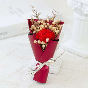 <span class=keywords><strong>Mini</strong></span> <span class=keywords><strong>Bouquet</strong></span> de Roses Éternelles Préservées avec Gypsophile – Fleur Séchée Emballée – Cadeau de Mariage en Gros - Product Image 4