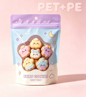 Pochette à fermeture éclair personnalisée, sac d'emballage en plastique imprimé pour biscuits, pâtisseries, en-cas, emballage de stockage