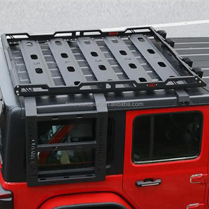 Porte-bagages 4x4 pour Jeep Wrangler JK 07-17, plateau à bagages en acier avec éclairage LED, porte-bagages de toit pour tente, échelle, porte-bagages de voyage - Product Image 6