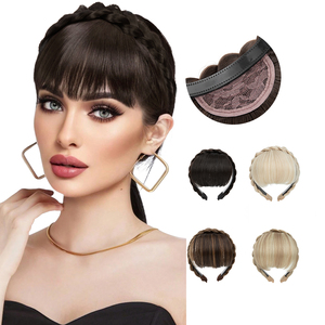 Serre-tête tressé style naturel pour femme avec franges, extensions de cheveux synthétiques, accessoires pour cheveux, postiches - Product Image 1