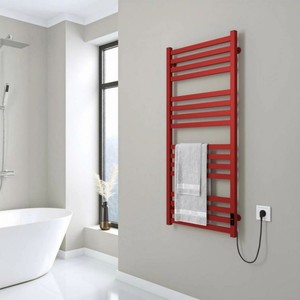 Sèche-serviettes mural moderne en acier noir laqué, finition laquée, salle de bain, électrique, AC 100-240V, 3 barres, garantie 5 ans - Product Image 3