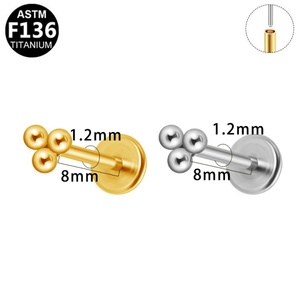 Gaby ASTM F-136 Threadless Labret <b>Ring</b> G23 Titanium Flatback Lip <b>Ring</b> Zircon Flower <b>Helix</b> Ear Wedding Engagement Piercing - Product Image 5