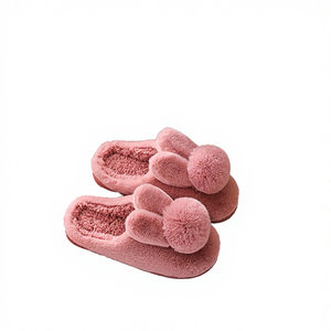 Cute Bunny Furry for Rabbit <b>Shoes</b> Women Men Winter Fluffy Sandals Cartoon Warm Cozy Plush Slip <b>Kids</b> Home Slides PU Lining - Product Image 4