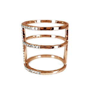 Hong Kong Tiempo de entrega corto 18K Oro Rosa Diamante real Redondo Anillo de racimo grande para regalo de boda Mujeres - Product Image 2