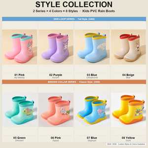 Nuevas Botas de Lluvia Impermeables para Niñas Pequeñas, con Suela Antideslizante de Panal y Ribete de Cuero, Ideales para Jugar en Charcos al Aire Libre - Product Image 5