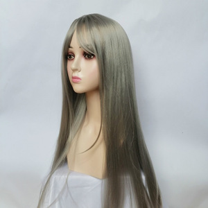 Perruque synthétique longue et <span class=keywords><strong>droite</strong></span> UMS Fashion Air Bangs pour femme, entièrement fabriquée à la machine, double trame, respirante - Product Image 4