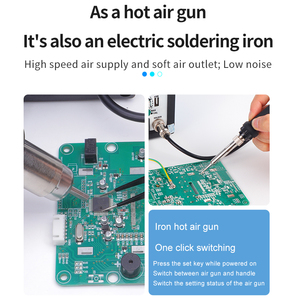 Trạm hàn sửa chữa Chuera 8586 750W OEM, điều chỉnh nhiệt độ và lưu lượng khí, tự động ngủ, dành cho sửa chữa điện thoại di động - Product Image 6