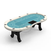 Table de poker ovale personnalisée YH avec base en bois en forme de H - Table de poker Texas Hold'em professionnelle pour casino et club