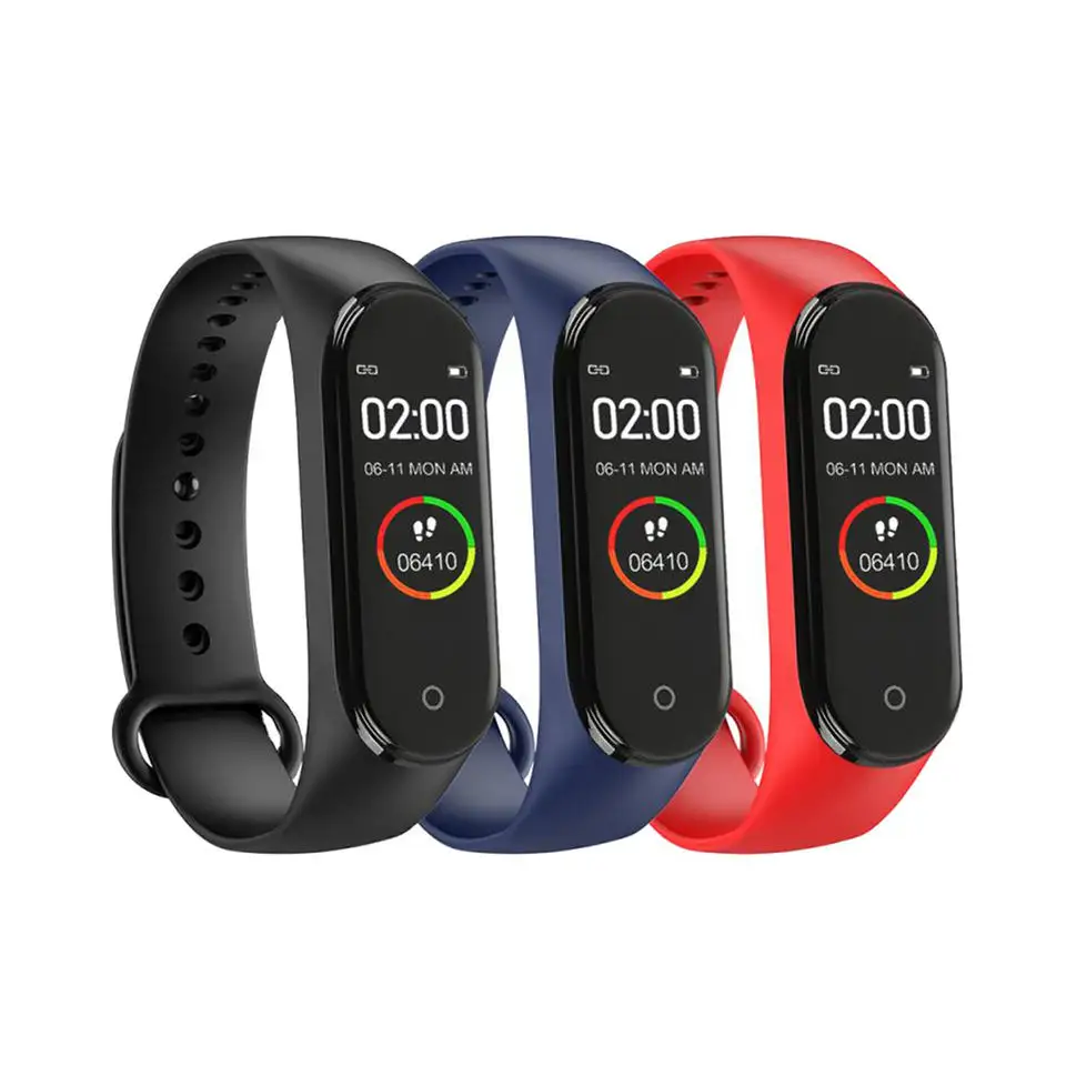 Heart Rate Monitor Blood Pressure Measurement Sport Step Counter Smart Wristband M4 Smart Watch