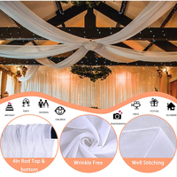 Rideaux en mousseline de soie blanche de haute qualité rideaux transparents pour mariage belle tente plafond drapé toile de fond pour fenêtre hôpital hôtel utilisation