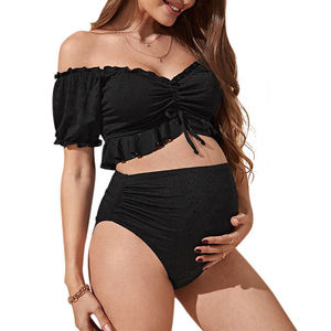 Bikini <span class=keywords><strong>de</strong></span> maternité deux pièces à manches courtes pour femmes enceintes d'été - Product Image 1