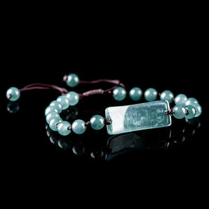 Pulsera Tejida de Jadeíta Azul Agua Natural, Estilo Chino, Diseño Original, Joyería UNISEX, Regalo con Certificado de Tasación SL130 - Product Image 3