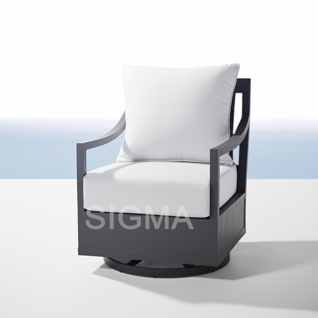 Customize aluminum swivel patio cushion chairs outdoor garden leisure armchair single sofa