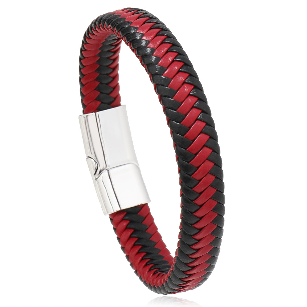 Black red mixed silver