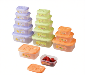 Plastic Food <b>Containers</b> 400 Ml 200 Ml 120 Ml Screw On Lid Multi Purpose <b>Kitchen</b> <b>Storage</b> Rectangular Floral Design - Product Image 1