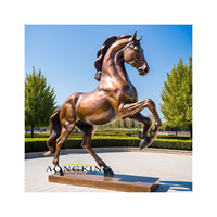 Statue de cheval Tang en bronze grandeur nature, œuvre d'art animalière chinoise célèbre, décoration extérieure