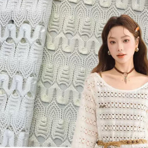 Offre Spéciale style <span class=keywords><strong>français</strong></span> évider Stirp tissu chaîne dentelle tissu pour femmes vêtements décontractés - Product Image 2