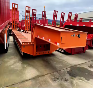 50Ton/60Ton de dos ejes de alta resistencia hidráulica cuello de cisne Lowboy Semi remolque camión comercial remolques de camiones - Product Image 5