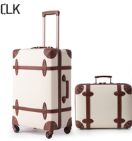 Valise vintage légère pour affaires avec compartiment pour ordinateur portable, valise de voyage à roulettes, sac trolley rétro