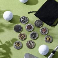 Marqueur de balle de golf personnalisé PRIMUS GOLF, en alliage de zinc, gravé à l'ancienne, avec motif de monogramme personnalisé, objet de collection