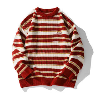 Custom-Fit Men's <strong>Striped</strong> <strong>Jumper</strong> - Textured Winter Pullover &amp; Urban Street Cred - Product Image 2