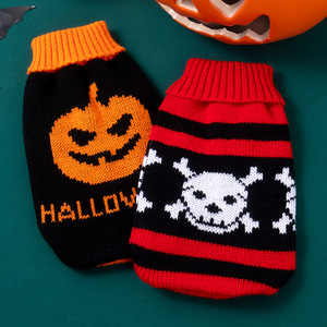 Wholesale Festival Pet Clothes <b>Halloween</b> Knitted Sweater for <b>Dogs</b> & Sphynx Cats Funny Pumpkin & Skull <b>Outfits</b> - Product Image 4