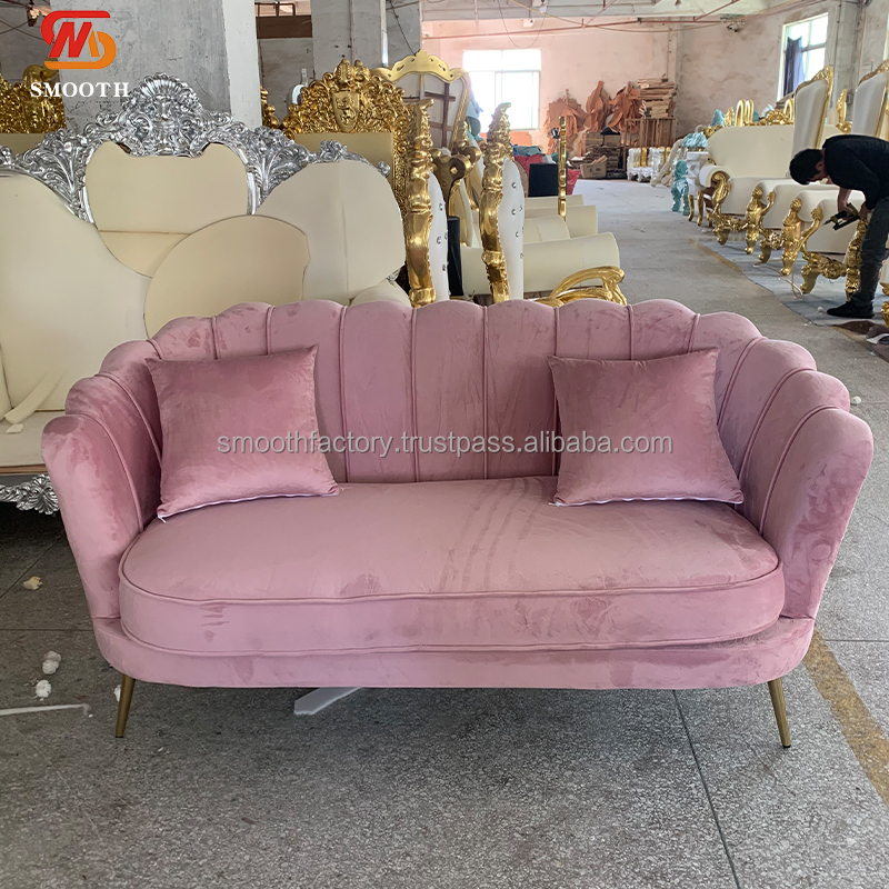 Seater Sofa Purple Velvet Modern Design