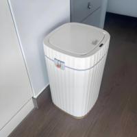 Tempat Sampah listrik otomatis plastik, tempat sampah Sensor gerakan tanpa sentuh dengan tutup, ember penyimpanan cerdas