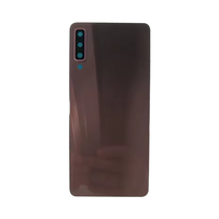 Pour Samsung Galaxy A7 2018 A750F Coque arrière en verre de remplacement avec/sans objectif d'appareil photo Pièces de réparation