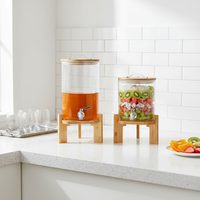 Distributeur de boissons en verre borosilicate soufflé à la main, nouveau, excellent rapport qualité-prix, capacité 4,5L/7L, style minimaliste, transparent