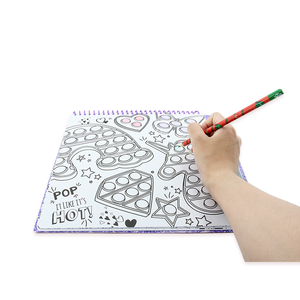 Pop couleur carnet de croquis créatif Double spirale sourire soleil Silicone activité de week-end avec mignon gonflé autocollants préscolaire scolastique - Product Image 4
