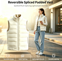 Gilet matelassé réversible d'hiver sur mesure, doublure polaire douce, fermeture éclair intégrale, sans manches, logo OEM