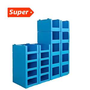 กล่องเก็บเสื้อผ้าในคลังสินค้า กล่องพลาสติก PP ลอนลูกฟูก ซ้อนกันได้ ประกอบง่าย - Product Image 1