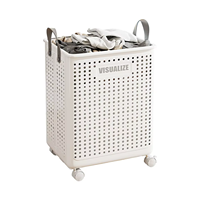 Panier à linge pliable en plastique grande capacité avec logo personnalisé, idéal pour hôtel, maison, rangement de salle de bain - Vente en gros