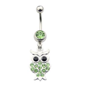 Surgical Steel Piercing <strong>Jewelry</strong> <strong>Owl</strong> Shaped Belly Rings Colorful Crystal Dangling Belly Button Piercing Gift <strong>Jewelry</strong> - Product Image 5