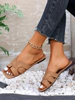 Nouvelles sandales pour femmes en forme de H, chaussures décontractées ; Chaussures de plage confortables pour l'été avec semelle extérieure en PU, couleurs marron et beige
