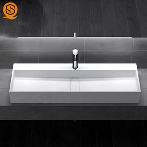 Lavabo de piedra Artificial hecho a mano de alto brillo, tocador de baño, encimeras superiores, uso para <span class=keywords><strong>lavandería</strong></span> de hotel en casa - Product Image 2