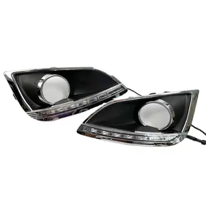 DRL for Hyundai ix35 2010 2012 2013 LED Daytime Running Lights with turn signal night blue Head Fog Lamp cover