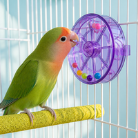 Jouet Roue Tournante pour Perroquet 8cm en PC avec Axe en Acier Inoxydable et Billes Sonores pour Cage d'Agapornis et de Perroquet