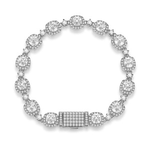 S925 Sterling <b>Silver</b> Moissanite Luxury Full‑Stone Tennis <b>Bracelet</b> Women Sparkling Banquet Party Wedding Anniversary Gift <b>Bangle</b> - Product Image 2