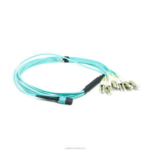MTP/APC zu LC/UPC Duplex OM3/OM4 Abzweig-Glasfaser-Patchkabel Kunden spezifisch 8-144 Fasern Buchse/Stecker Breakout-Kabel-Glasfaser-Jumper