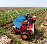 Planteuse d'ail autopropulsée à poussée manuelle, moteur à essence 7,5 CV, machine à semer l'ail de haute qualité pour petites exploitations agricoles