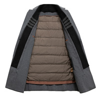 Manteau en laine slim pour homme, automne-hiver, boutonné, doublure amovible, style business décontracté, pour hommes d'âge moyen et seniors