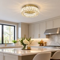 Plafonnier en cristal de luxe léger, rond, pour petite pièce, ambiance lumineuse, en cristal transparent, nouveaux plafonniers et lanternes