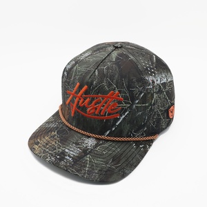 OEM ODM Custom 5 Panel Jungle Camo Waterproof Laser Perforated Baseball Cap Performance Men's Velour Rope Hunting Sporty <b>Hat</b> - Product Image 1