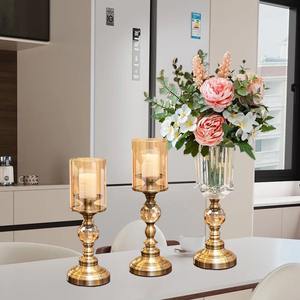 Candelabros de Cristal <span class=keywords><strong>y</strong></span> Metal Dorado de Buena Calidad para Decoración de Mesa de Comedor, Artículos para Fiestas <span class=keywords><strong>y</strong></span> Eventos de Boda, Venta Caliente - Product Image 4