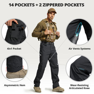 מכנסי טיולים מרובי כיסים עם הדפס לוגו בהתאמה אישית, מבד פוליאסטר עמיד בפני קרעים, דגם IX5 IX7, טקטיים, לציד, דיג, טיולים, לגברים - Product Image 4