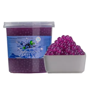 3kg di alginato di sodio al gusto di mirtillo perle di forma rotonda popping boba per bubble tea o cake